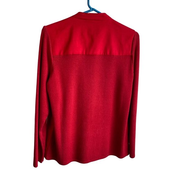 Vintage Tanjay Red‎ faux suede/knit zip up studded womens jacket sz M - Picture 6 of 8